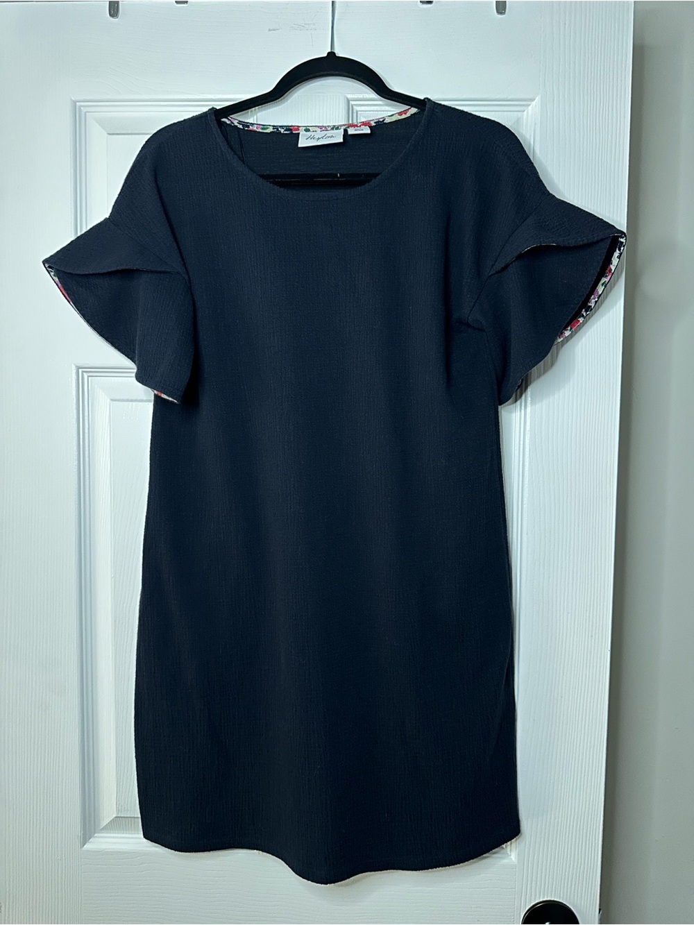 Heyton Navy Flutter Sleeve Shift Dress Size Small
